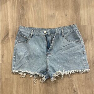 Denim Rhinestone Shorts